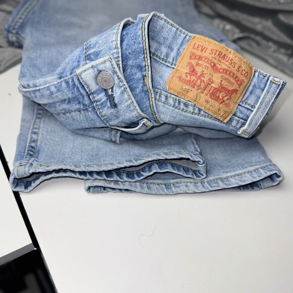 Levi's 514 Bootcut Jeans Mens 36X30 Light Wash Red Tab Zip School Classic Gorp - Picture 5 of 8